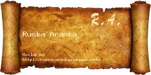 Ruska Aranka névjegykártya