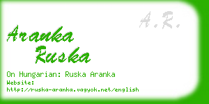 aranka ruska business card